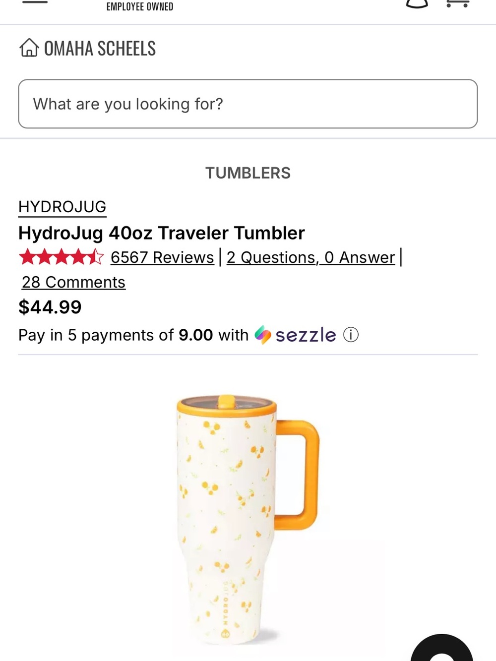 Hydrojug 40oz Traveler Tumbler - Picture 2 of 3